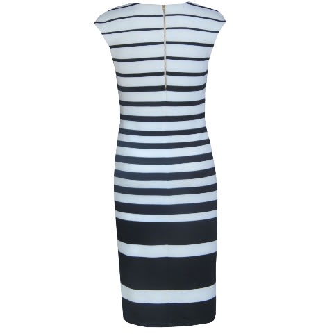 White And Black Patterned Dress