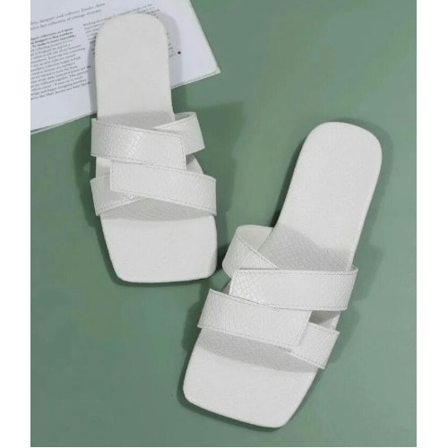 Female Skin Slippers - White