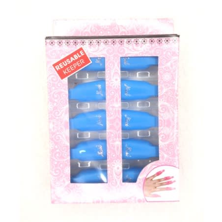 Nail Remover Soaker - Reusable Plastic Keeper - 10 Pieces - Blue