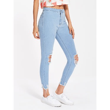 Light Wash Distressed Jeans