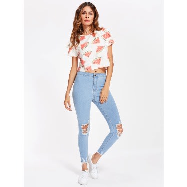 Light Wash Distressed Jeans
