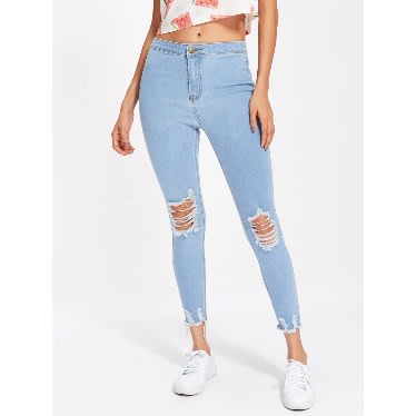 Light Wash Distressed Jeans
