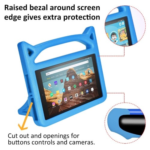 Shockproof Defender Back Case For Kid Amazon Fire Hd 10 -Blue