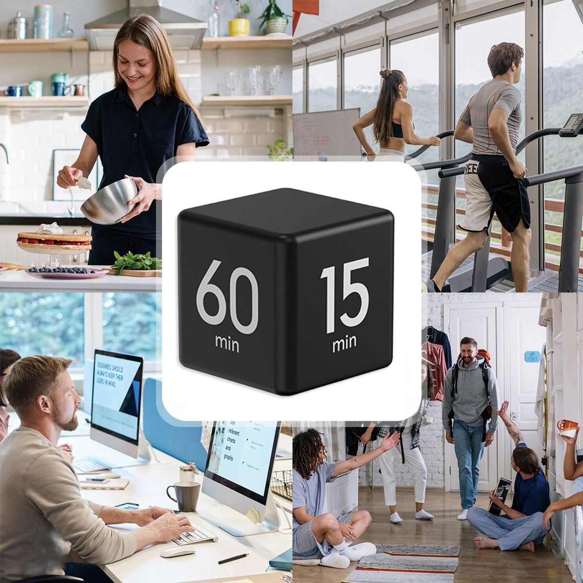 Cooking Students Portable Study Timing Reminder Alarm Clock Black