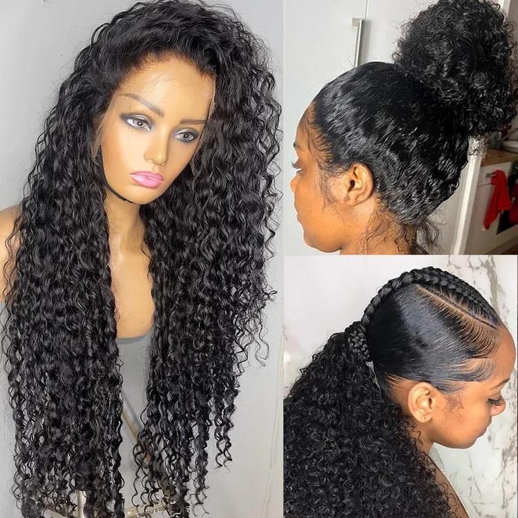 360 No Glue Mesh Frontal Wiggings WaveHuman Seamless Hair Wigs 200 Density