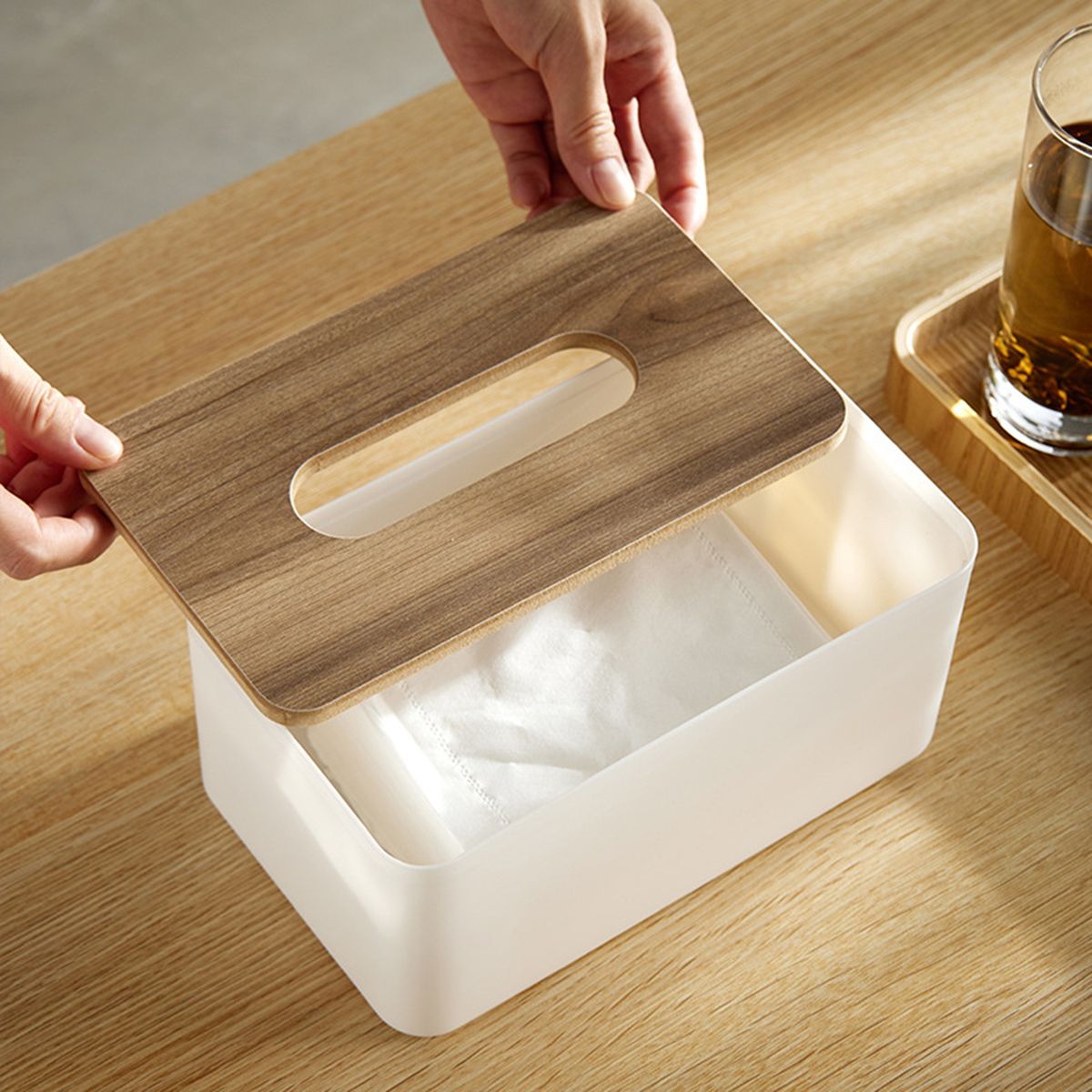 Tissue Container All Match Simple Tissue Case White