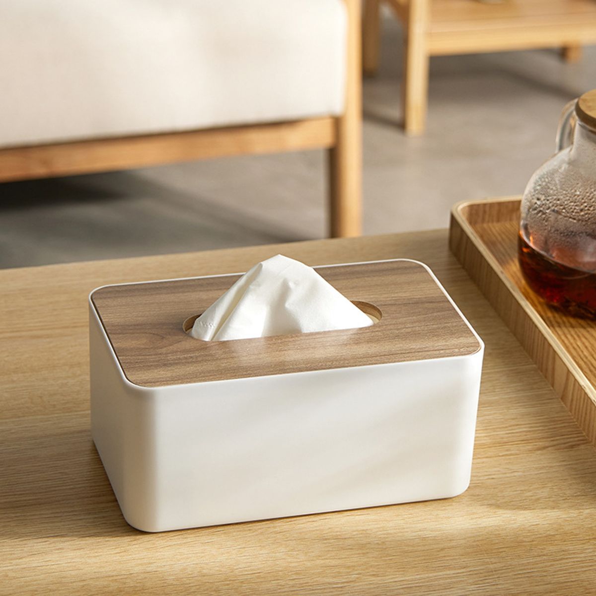 Tissue Container All Match Simple Tissue Case White