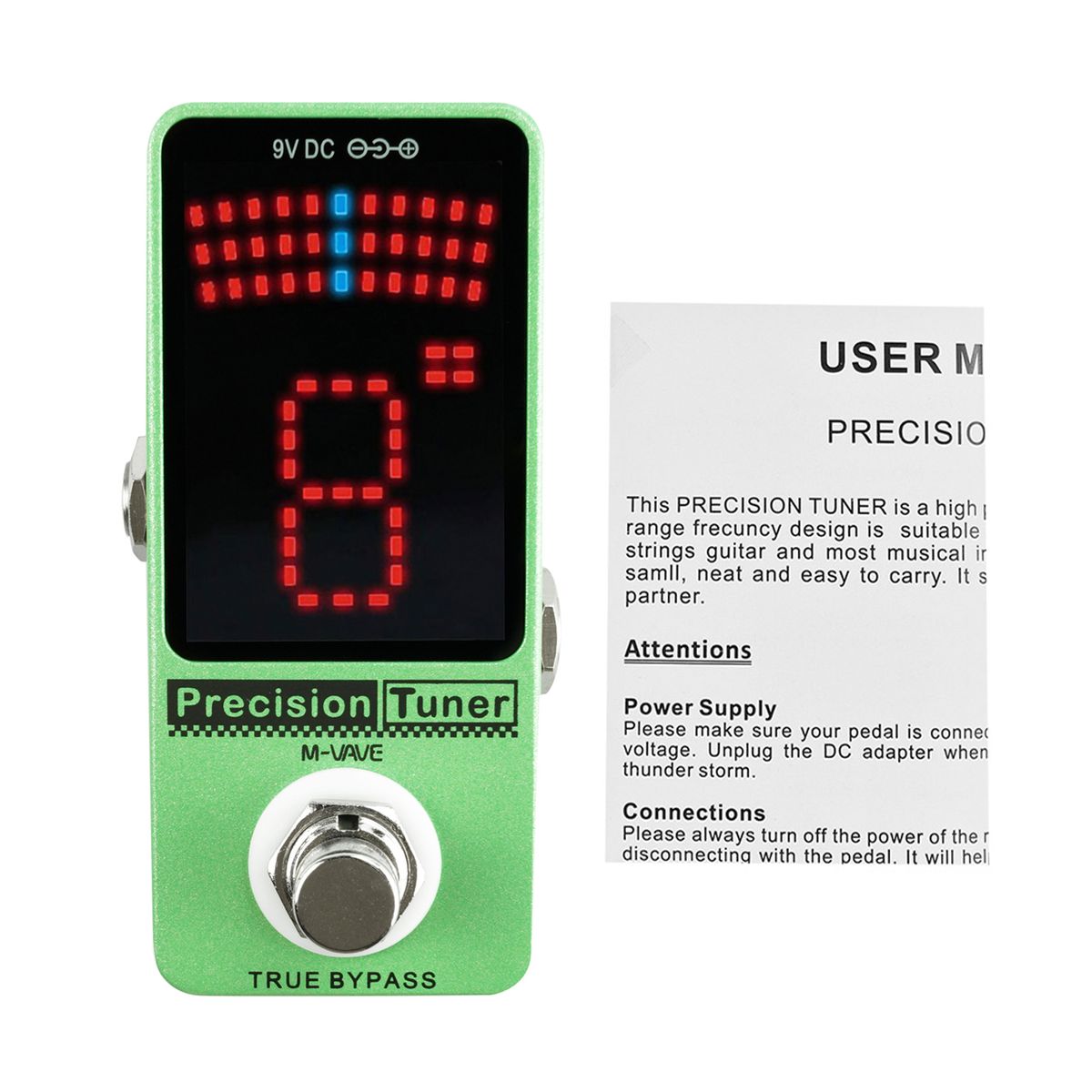 M-VAVE Precision Tuner Pedal LED Display With True Bypass