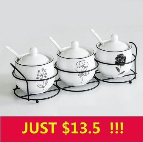 7PCS/Set Ceramic Seasoning Rack Cooking Tools