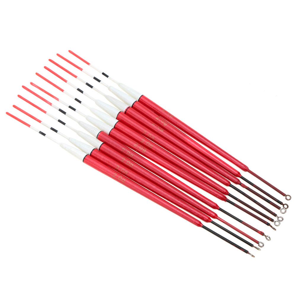 10 Pcs 2g Fishing Floats Buoy Set Paulownia Wood Fishing