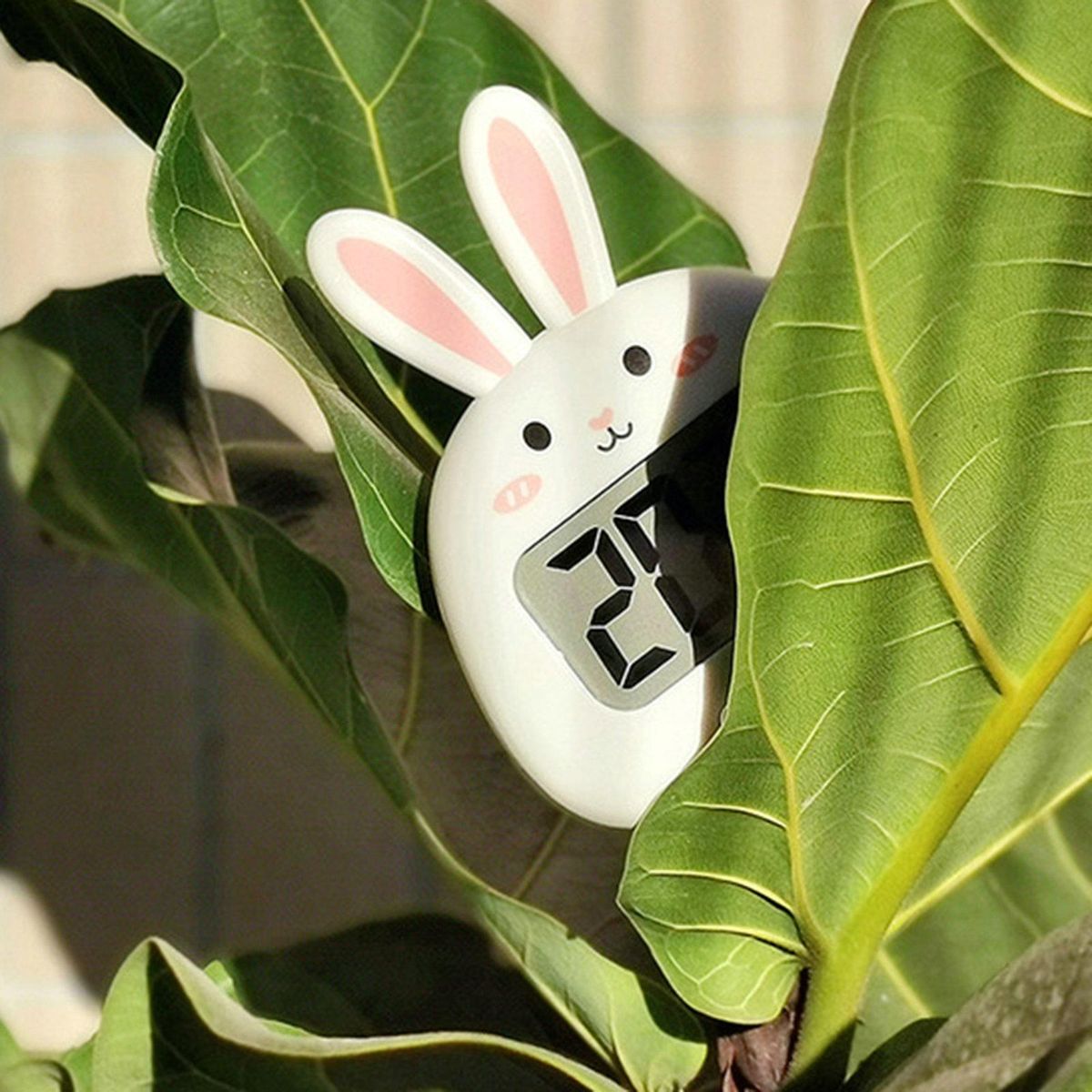 Digital Cartoon Rabbit Kitchen Manual Reminder Clock White