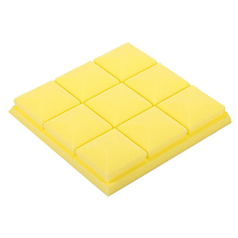 25X25X5cm Wallpaper Sticker Practical Acoustic Foam Panel Sound Stop Absorption Sponge Studio Ktv Living Room Bar Soundproof Solid Sponge 3D Wall Sticker (Yellow)