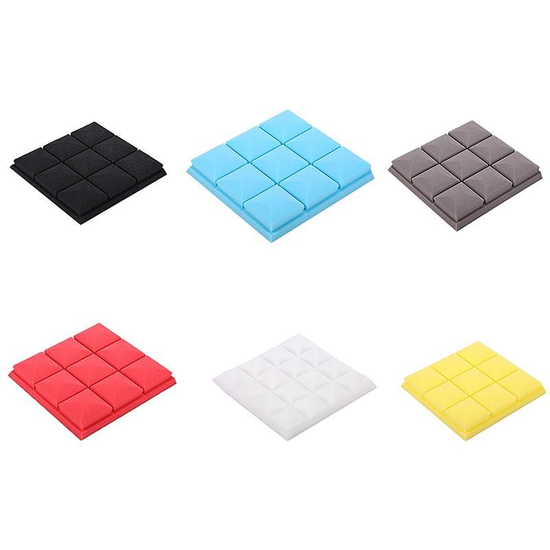 25X25X5cm Wallpaper Sticker Practical Acoustic Foam Panel Sound Stop Absorption Sponge Studio Ktv Living Room Bar Soundproof Solid Sponge 3D Wall Sticker (Yellow)