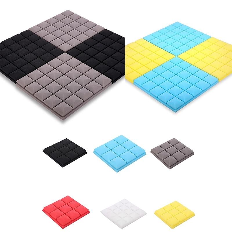 25X25X5cm Wallpaper Sticker Practical Acoustic Foam Panel Sound Stop Absorption Sponge Studio Ktv Living Room Bar Soundproof Solid Sponge 3D Wall Sticker (Yellow)