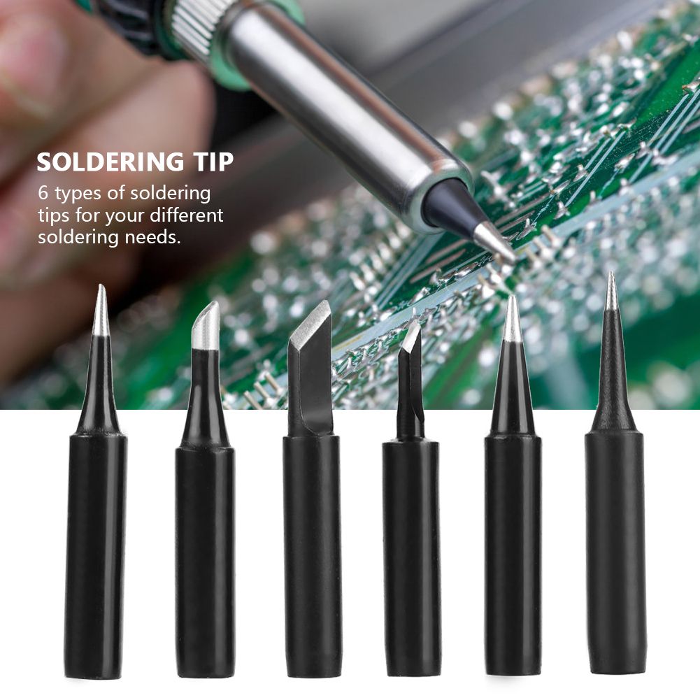 6pcs Lead Free Soldering Iron Tips Set For 936/937 Welding