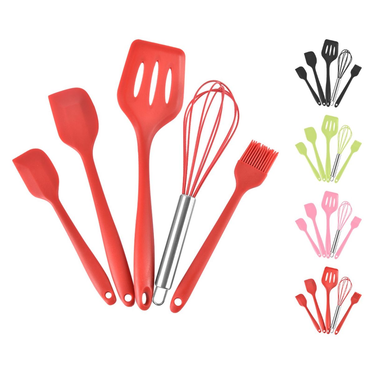 5PCS Kitchen Cooking Utensil Set Silicone Cooking Utensil