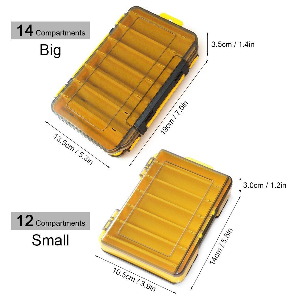 4 PCS Fishing Box Fishing Lure Hook Boxes Double Sided
