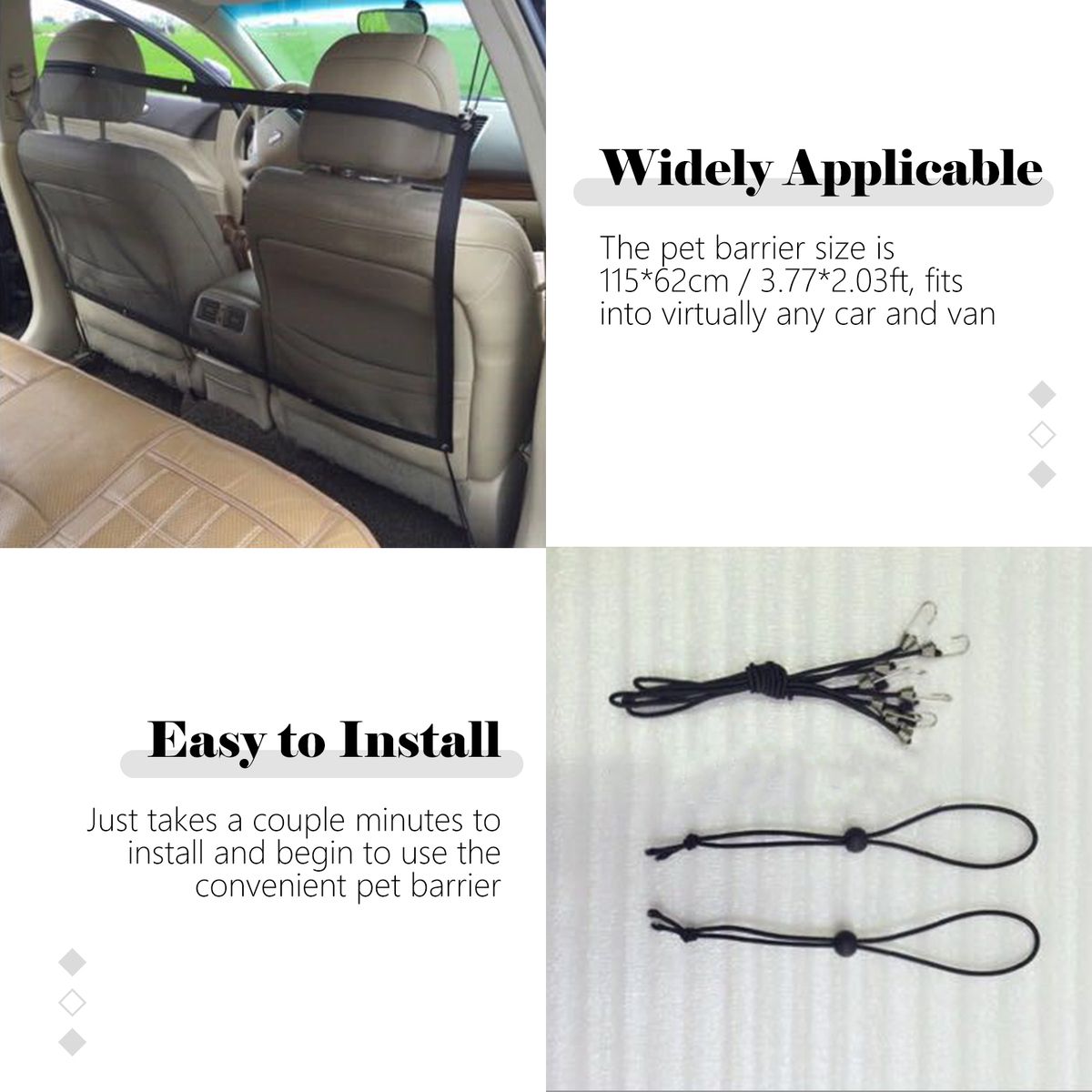 Dog Car Barrier SUV Pet Barrier See Through Net Pet Barrier