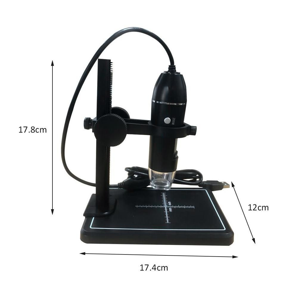 1000x Magnification USB Digital Microscope Built-in 8 LED Camera Magnifier with Base Stand Holder Support for Windows XP/Vista/Win 7 8 10/Android Phones