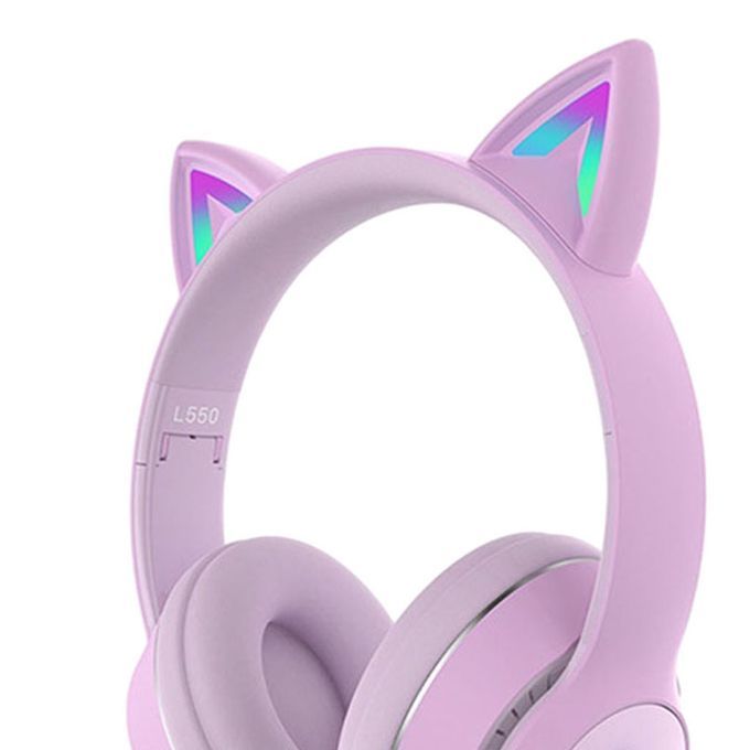 LED Bluetooth Gaming Headset Wireless Headphones FM Player Kid Purple