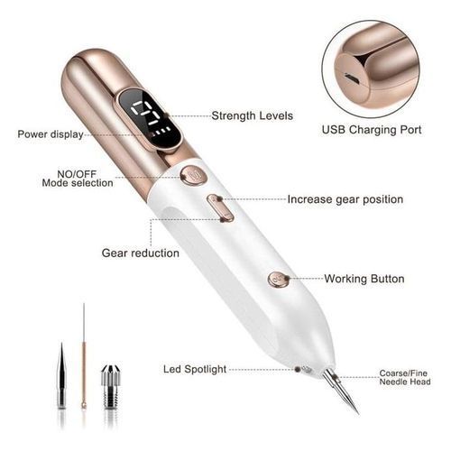 LCD Plasma Laser Indicator Kit For Removing Moles, Blackheads - Gold