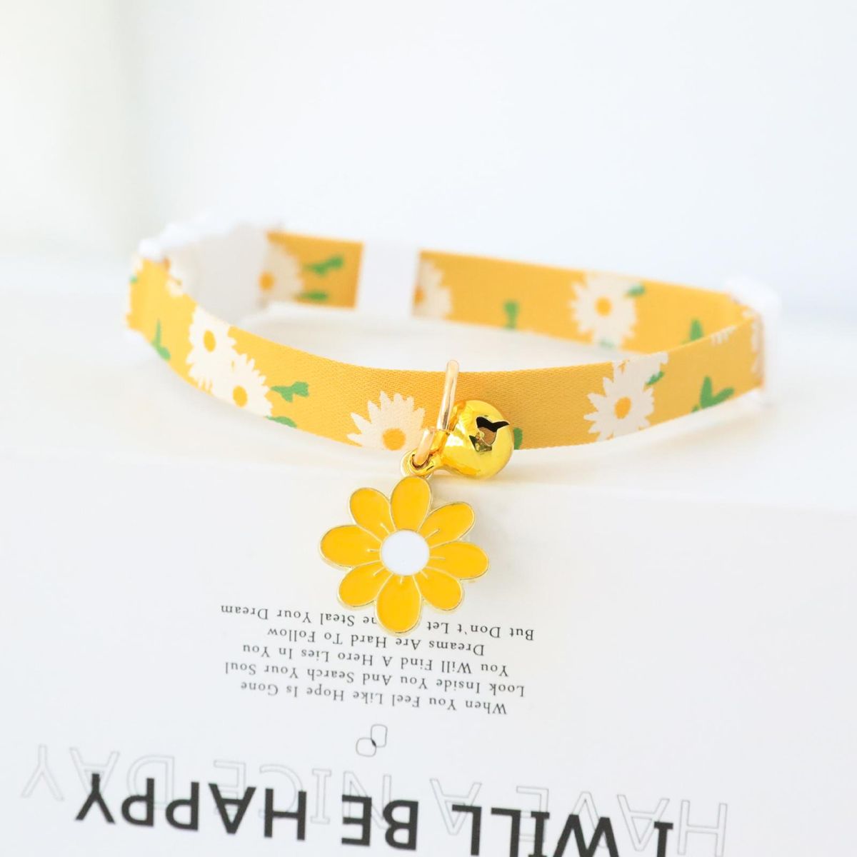 Pet Neck Strap Colorful Sunflower Pet Cat Collar Ornament Yellow