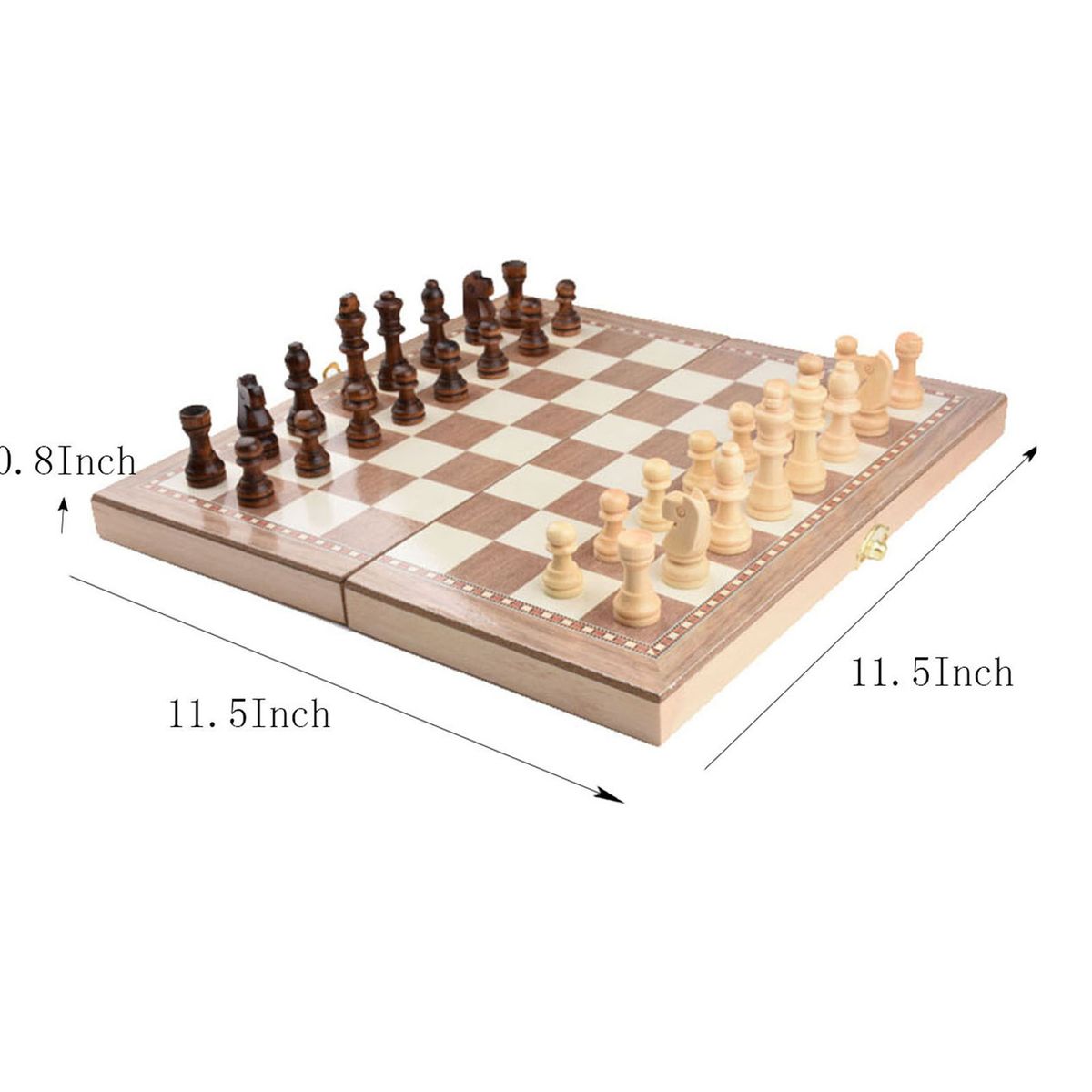 Folding Wooden Three-in-one Suit Chess Board Solid Wood