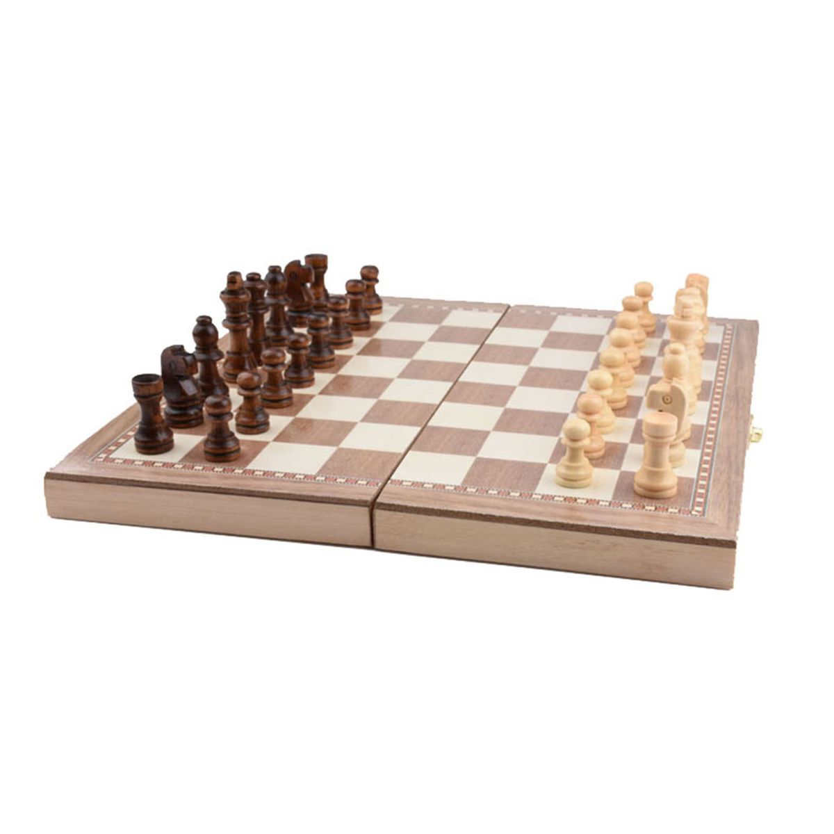 Folding Wooden Three-in-one Suit Chess Board Solid Wood