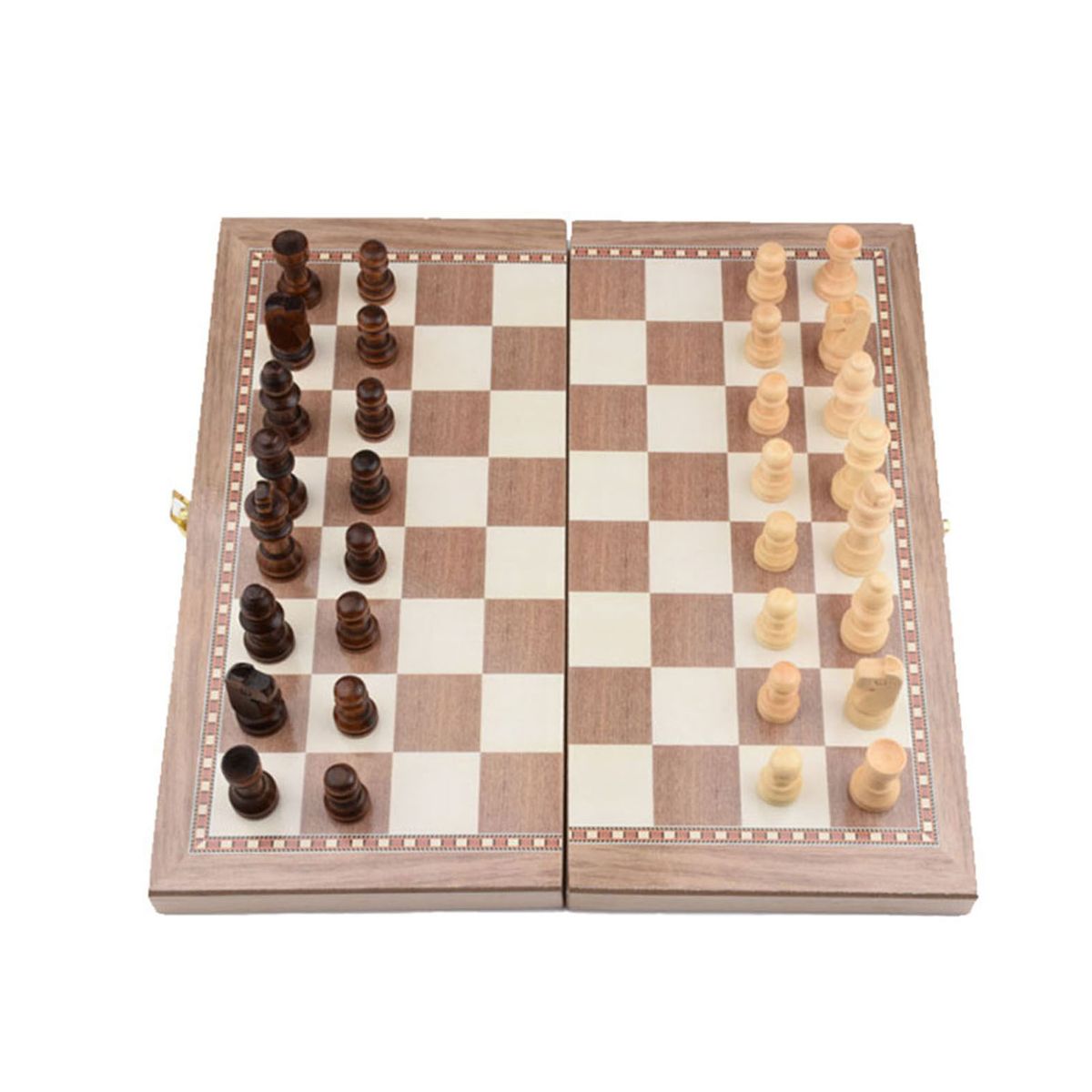 Folding Wooden Three-in-one Suit Chess Board Solid Wood