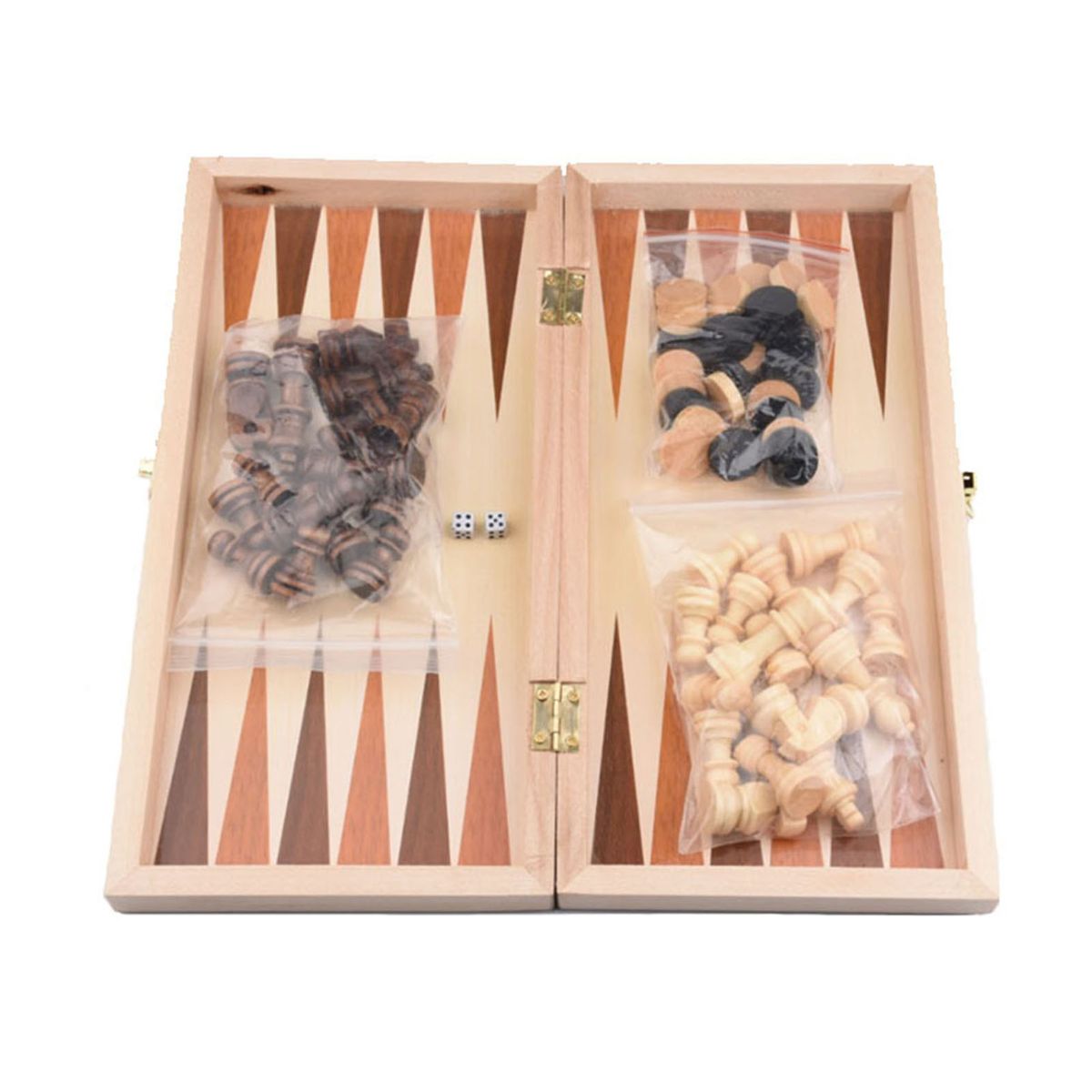 Folding Wooden Three-in-one Suit Chess Board Solid Wood
