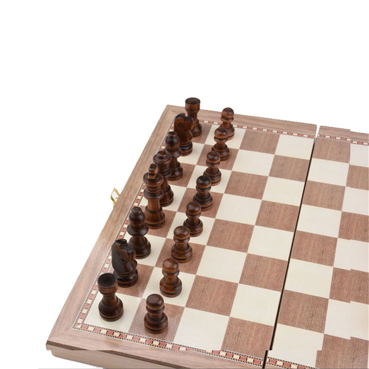 Folding Wooden Three-in-one Suit Chess Board Solid Wood