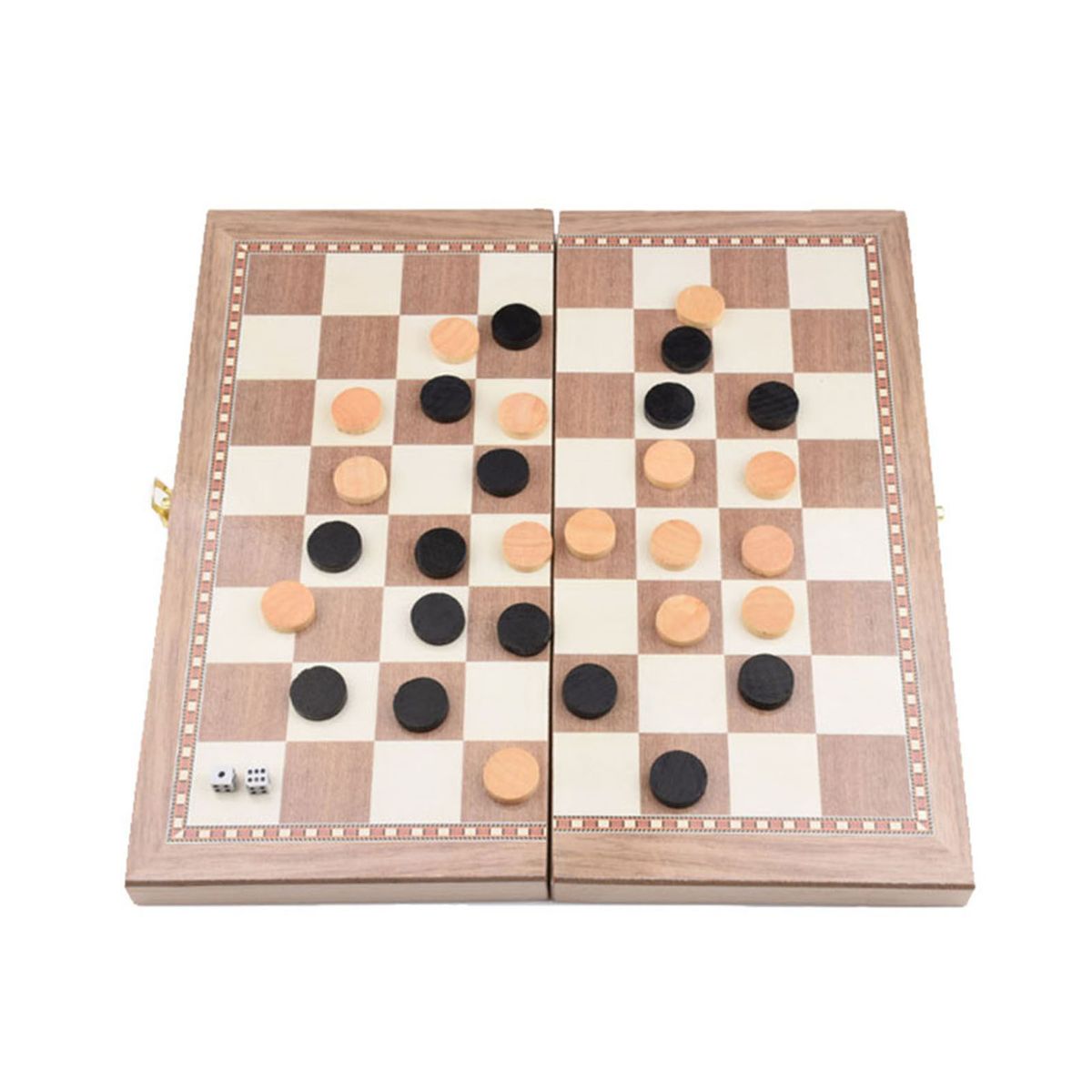 Folding Wooden Three-in-one Suit Chess Board Solid Wood