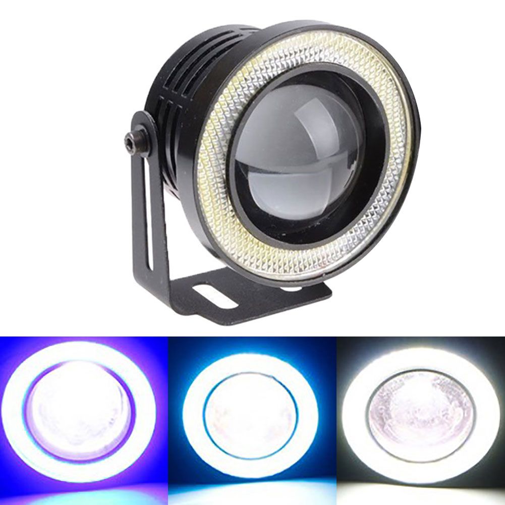 30W Car LED COB Halo Ring Angel Eyes Light Headlight DRL Driving Fog Lamp Bulb-Ice Blue Ring