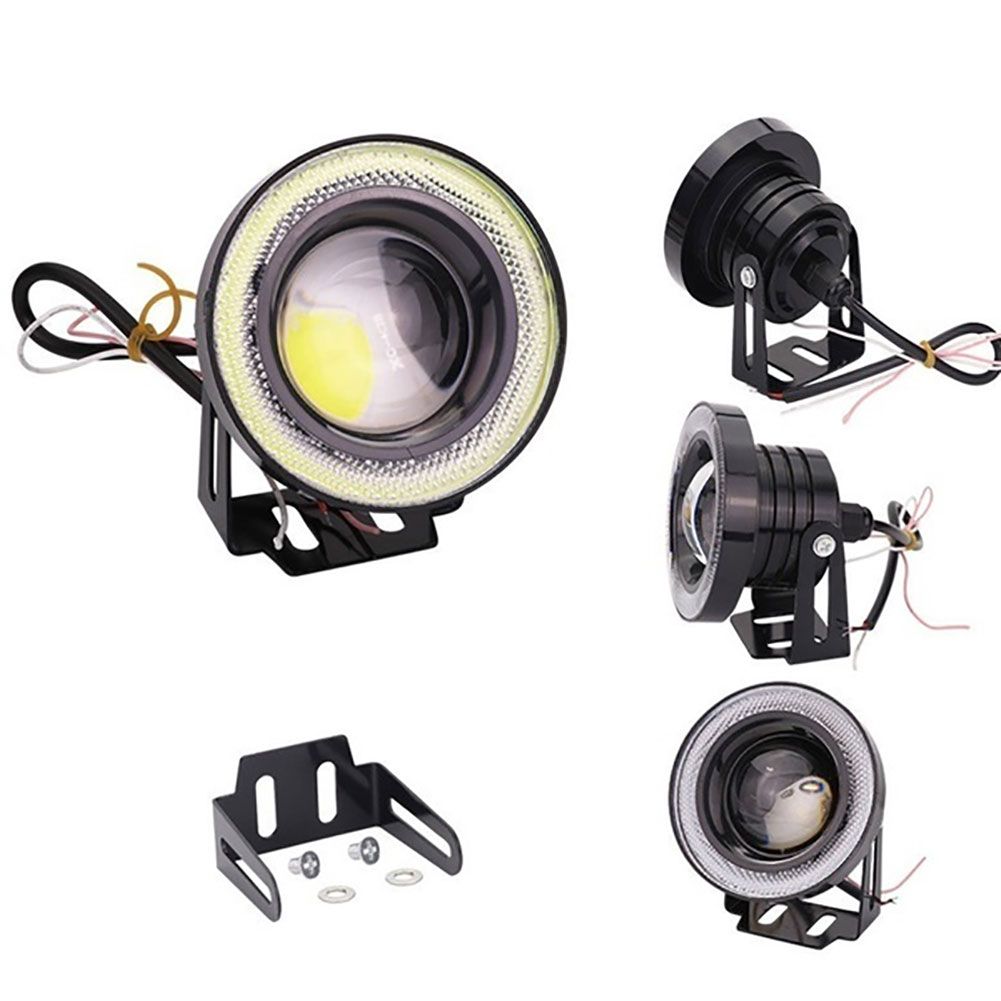 30W Car LED COB Halo Ring Angel Eyes Light Headlight DRL Driving Fog Lamp Bulb-Ice Blue Ring