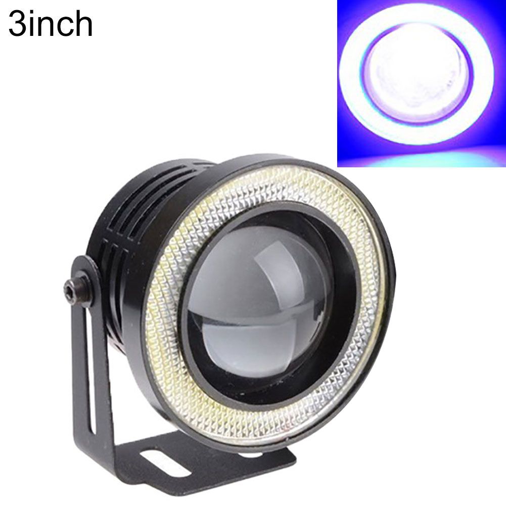 30W Car LED COB Halo Ring Angel Eyes Light Headlight DRL Driving Fog Lamp Bulb-Ice Blue Ring