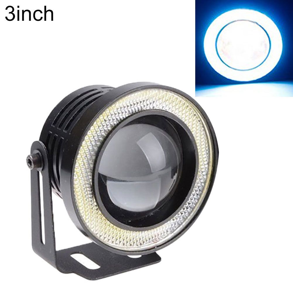 30W Car LED COB Halo Ring Angel Eyes Light Headlight DRL Driving Fog Lamp Bulb-Ice Blue Ring