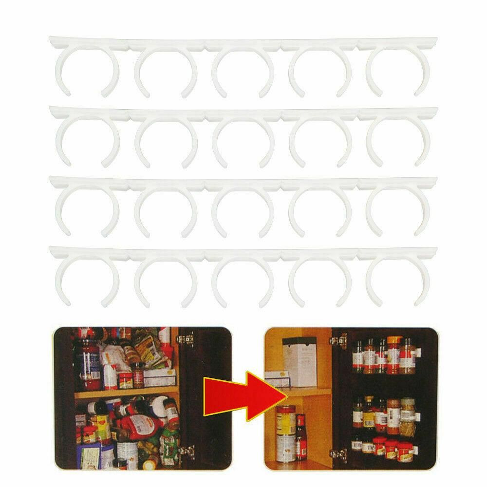 20Pcs Kitchen Spice Jar Rack Adhesive Seasoning Bottle Storage Holder Cabinet Organizer Wall Cabinet Door Hanging Spice Jars Clip Hooks