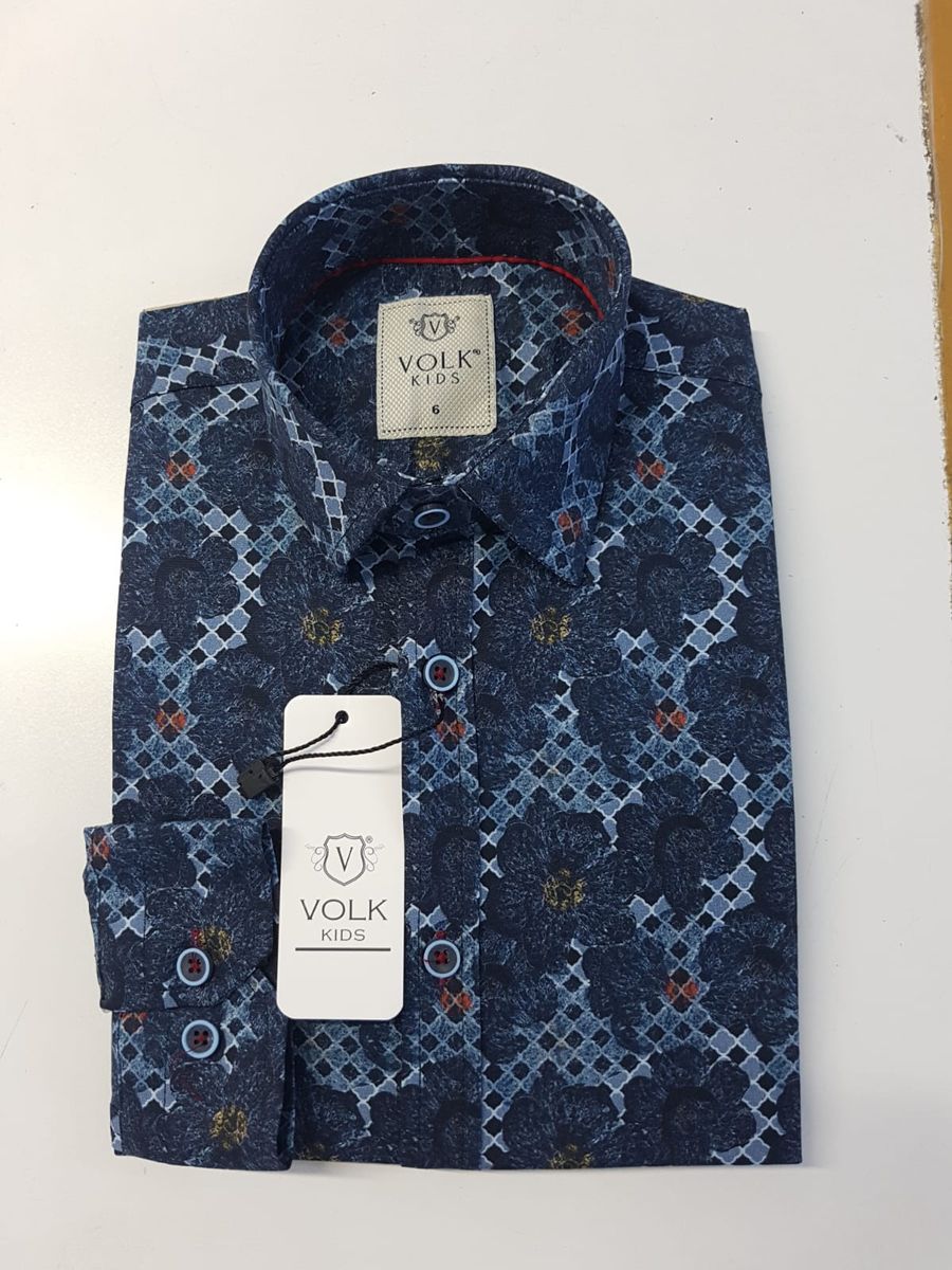 Blue Patterned Longsleeve Shirt