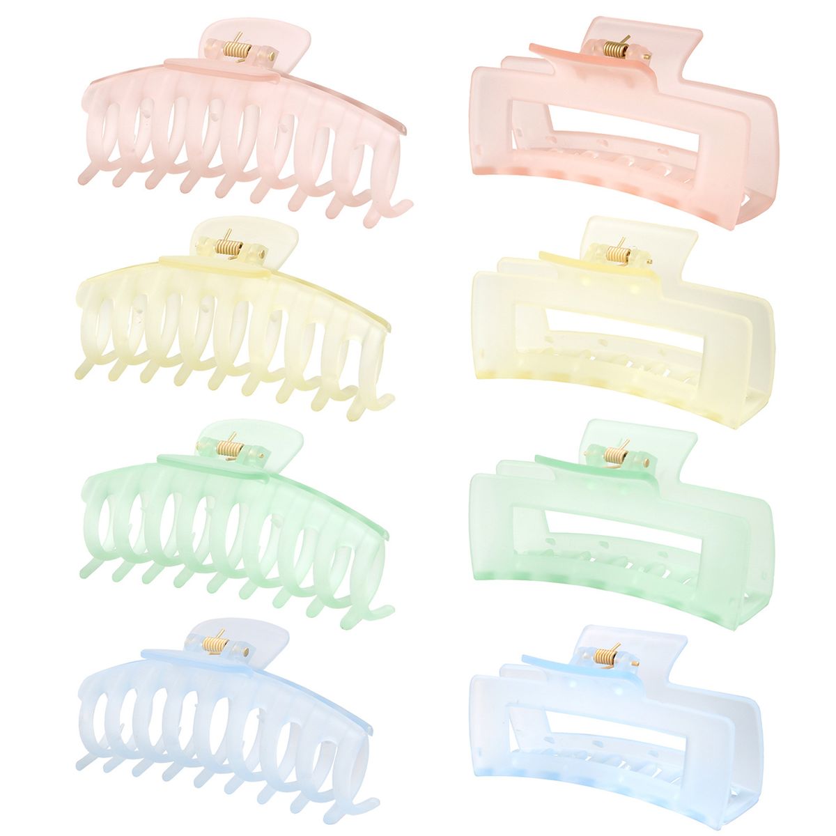 8Pcs Plastic Matte Hair Claws Hair Clips Combination Set - K