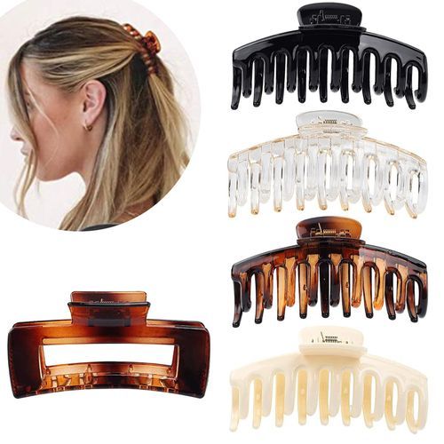 8Pcs Plastic Matte Hair Claws Hair Clips Combination Set - K