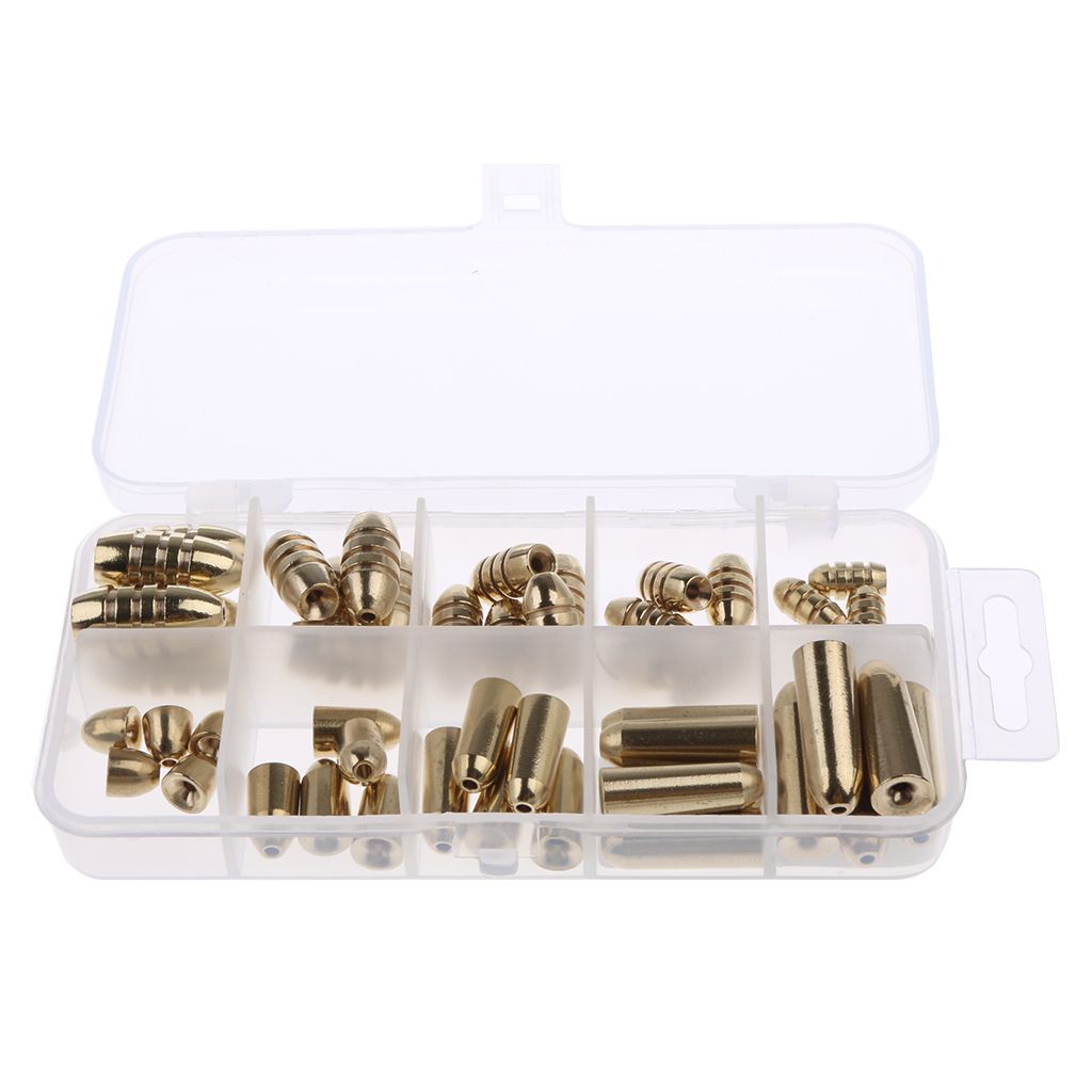 50 Pieces Bullets Shape Brass  Tackles Box Set