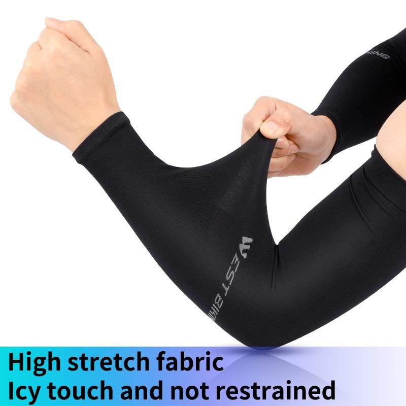 WEST BIKING Summer Cool Arm Sleeves Ice Silk Quick Dry Running Fishing Travelling Cycling Sun Protection Sleeve Long Arm Cover