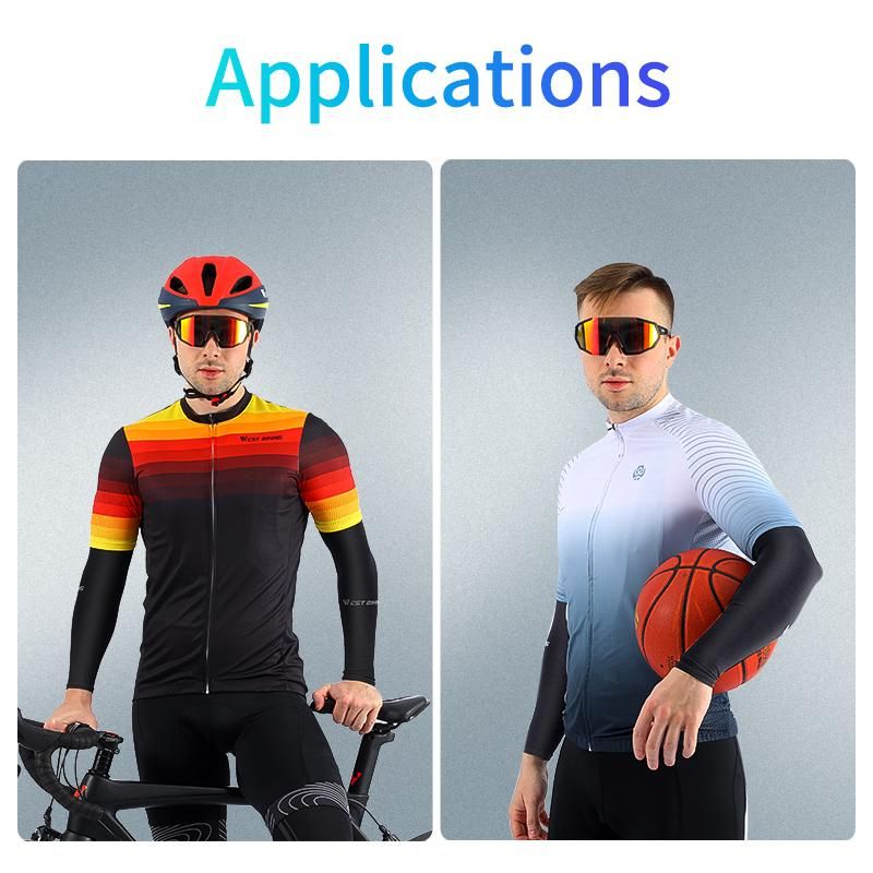 WEST BIKING Summer Cool Arm Sleeves Ice Silk Quick Dry Running Fishing Travelling Cycling Sun Protection Sleeve Long Arm Cover
