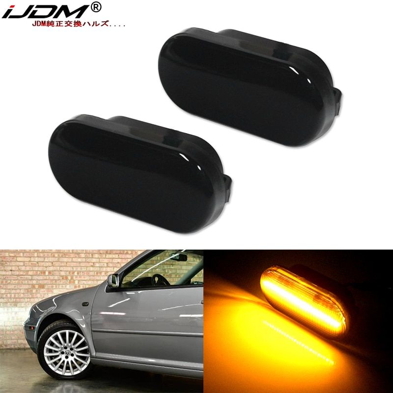 IJDM Canbus Amber Smoke Side Marker Lights Turn Signal Lights Led Indicator For VW Bora Golf 3 4 Passat 3BG Polo SB6 12V Yellow