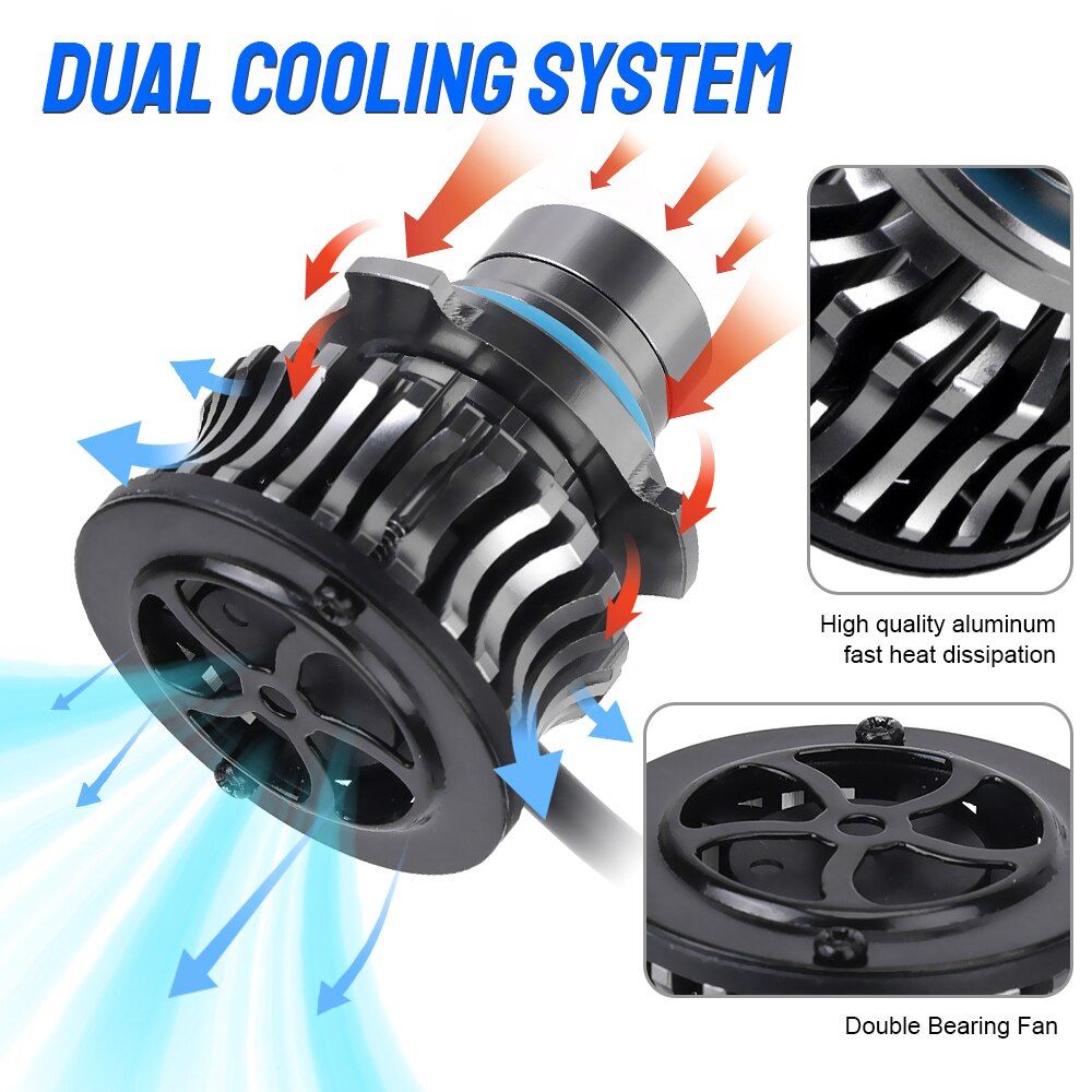 Super Bright Spotlight Headlamp Fog Bulbs Cars High Beam Dipped Beam Cars Motorcycle Led Laser Headlight 2pcs 9006 White Light