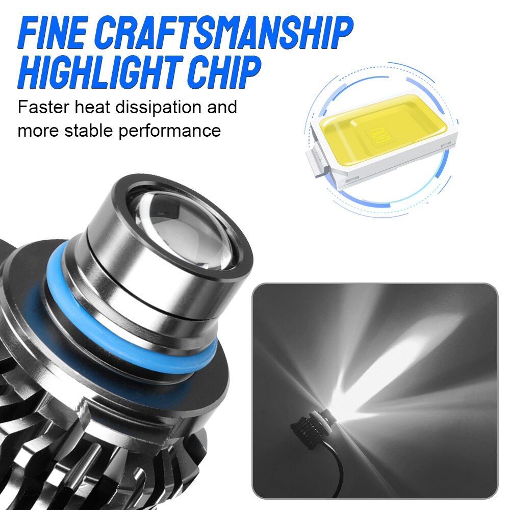 Super Bright Spotlight Headlamp Fog Bulbs Cars High Beam Dipped Beam Cars Motorcycle Led Laser Headlight 2pcs 9006 White Light
