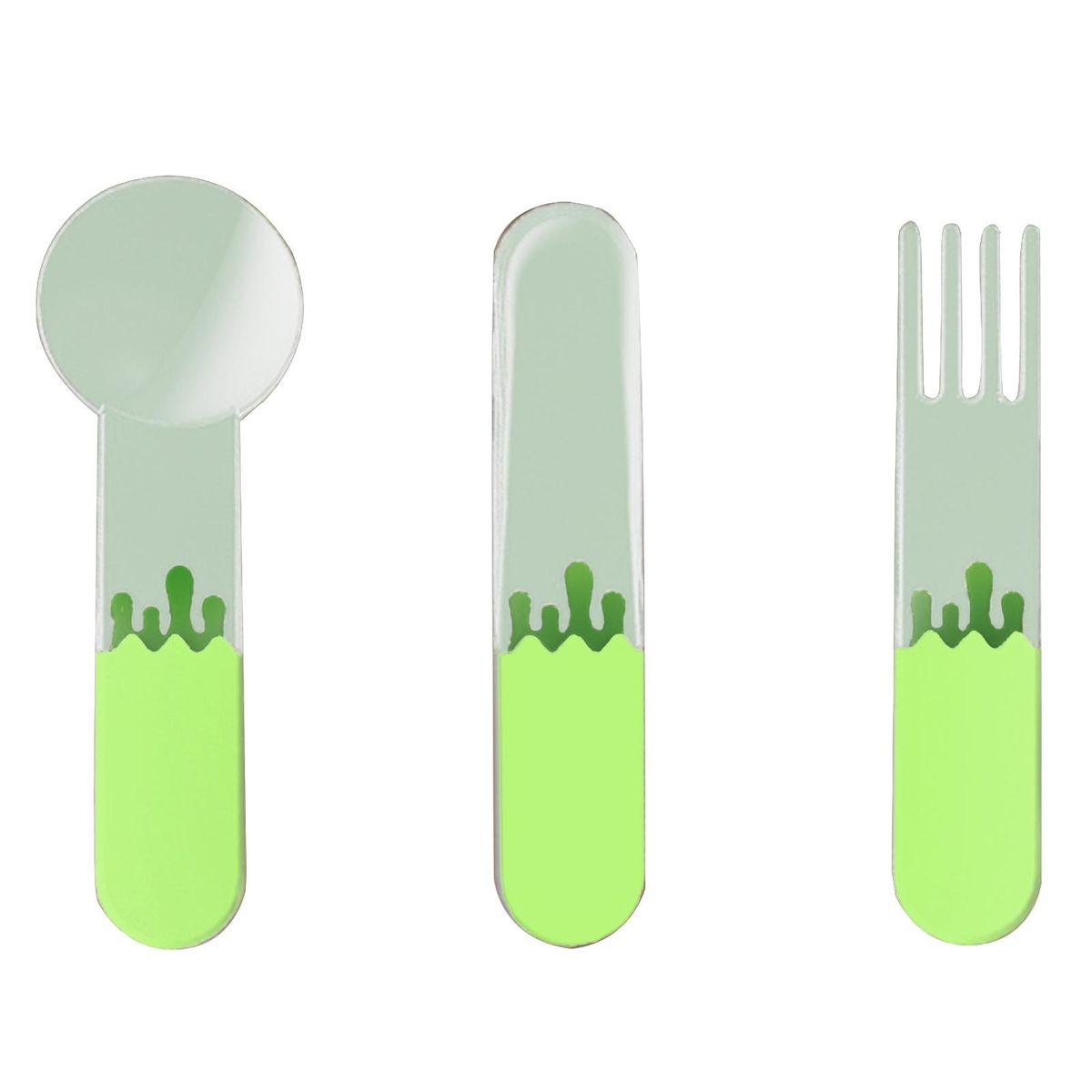 Milk Drop Handle Design Versatile Food-grade Spoon Set for Home Green