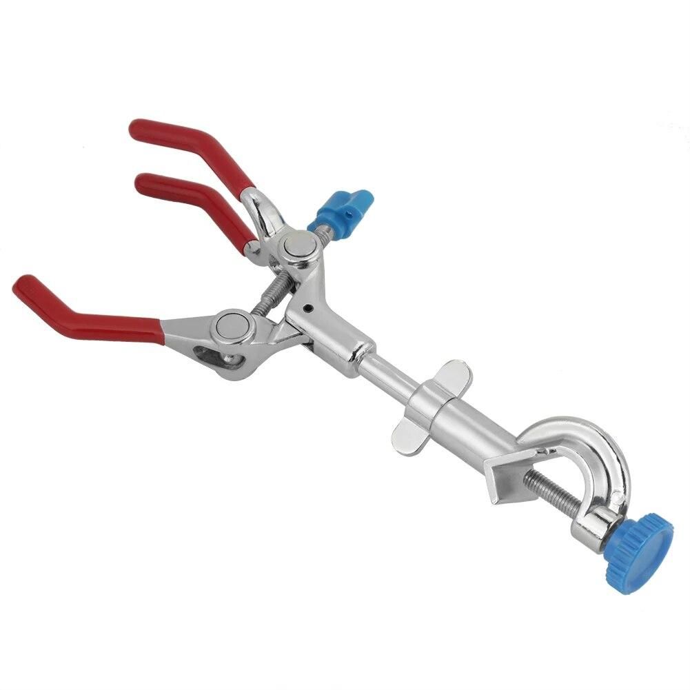 Adjustable Three-Prong Swivel Flask Clamp Lab Test Tube Condenser Lab Holder Extension Flask Clamp