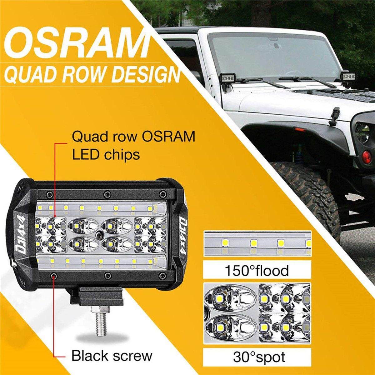 2x 168W 5Inch Spot LED Work Light Bar Offroad ATV Truck Jeep Fog Driving Lamp