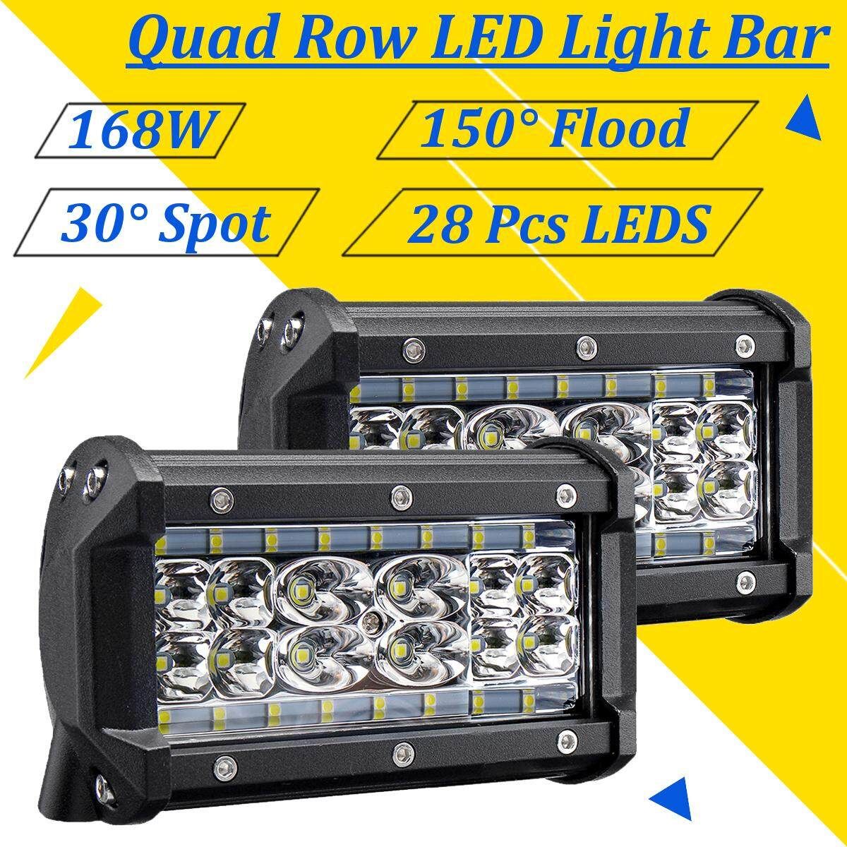 2x 168W 5Inch Spot LED Work Light Bar Offroad ATV Truck Jeep Fog Driving Lamp